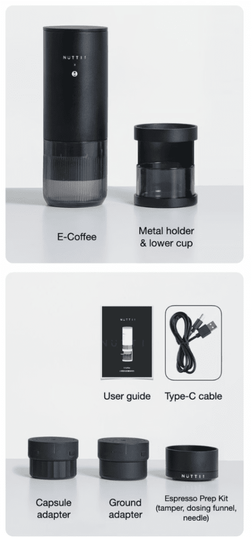 MÁY PHA CÀ PHÊ CẦM TAY 2 TRONG 1 NUTTII X TIMEMORE E-COFFEE