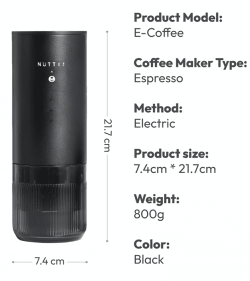 MÁY PHA CÀ PHÊ CẦM TAY 2 TRONG 1 NUTTII X TIMEMORE E-COFFEE